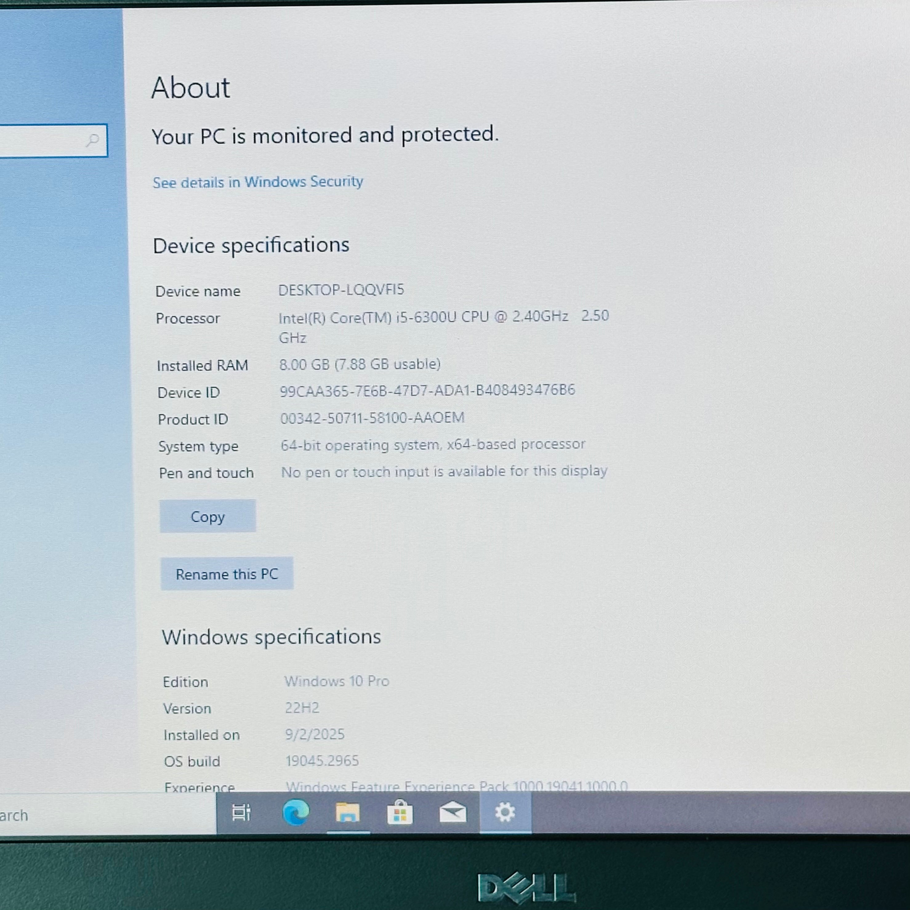 DELL LATITUDE E5470 I5 6300U 2.5GHZ / 8GB RAM / 256GB SSD 14″ FHD IPS